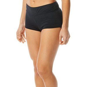 L Swim Bikini Bottom Mid-rise Brief Boyshort Style Black LARGE